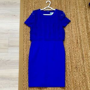Blue knee length dress (dry leaned)